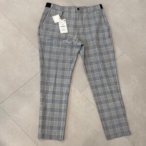 Zara Men's Checkered plaid Gray Pants large